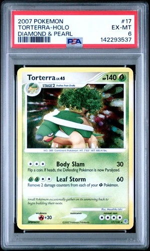 2007 POKEMON DIAMOND & PEARL #17 TORTERRA-HOLO PSA 6