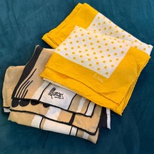 Vintage Echo Yellow Polka Dot Scarf  Marcus Abstract Stripe Scarf Bundle