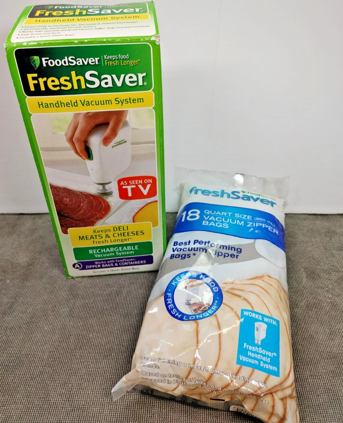 FoodSaver FreshSaver Handheld Rechargeable Vacuum Sealer w/ Adapter & BAGS