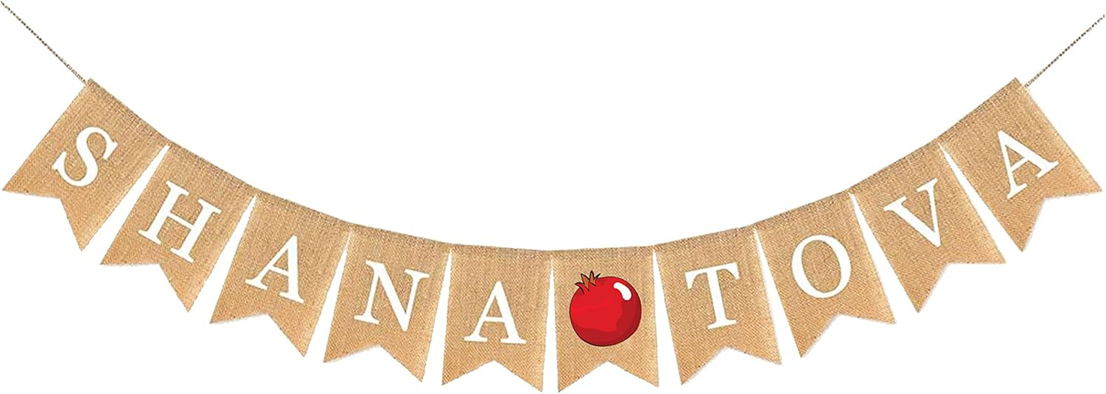 Burlap Shana Tova Banner for Rosh Hashanah Yom Teruah Decor