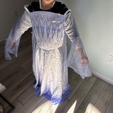 Disney Frozen Elsa Dress Costume w/ Cape, Polyester, White/Blue/Purple 5-6