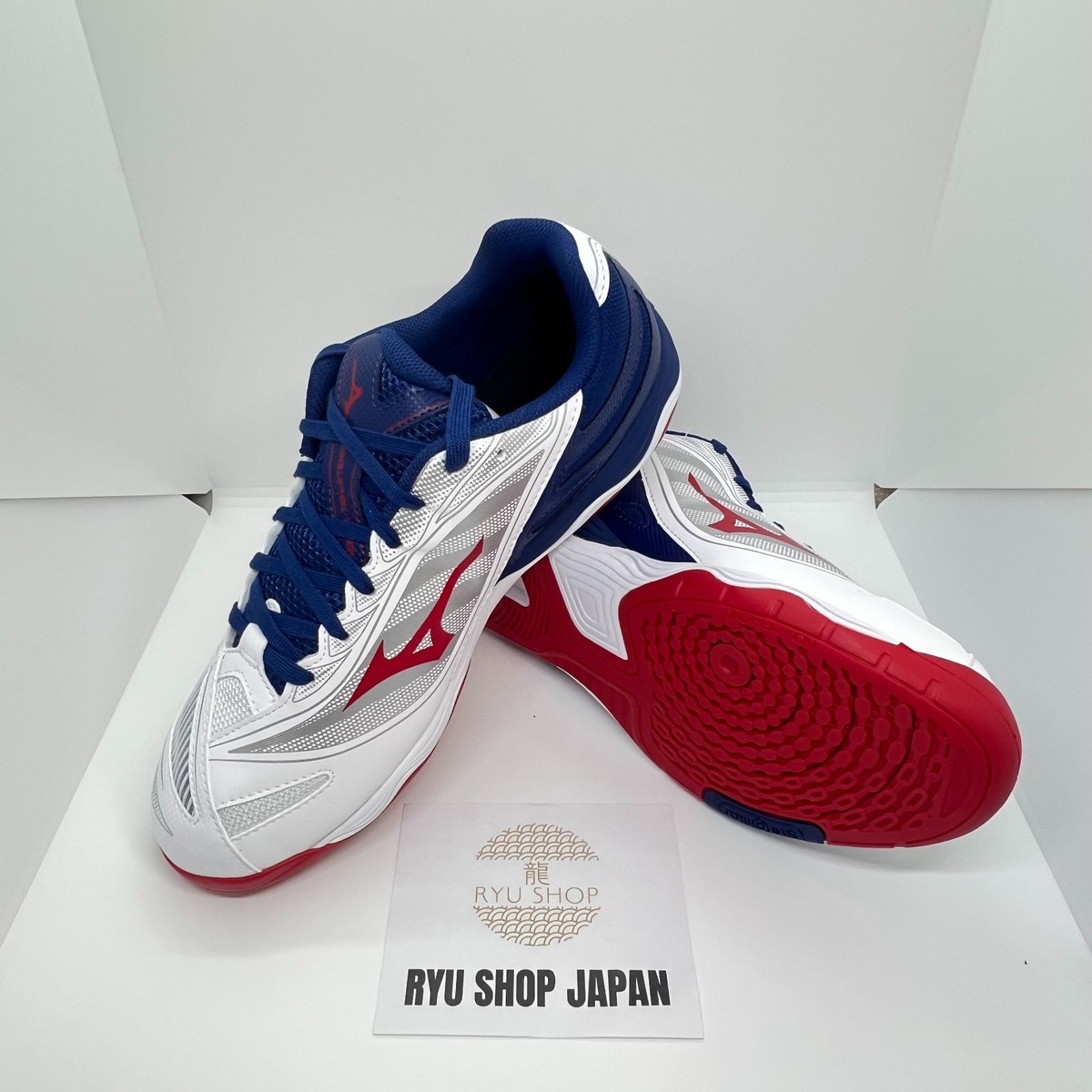 Mizuno Table Tennis Shoes WAVE MEDAL 7 WIDE 81GA241501 White / Red