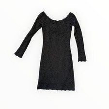 Jump Apparel Black Lace Long Sleeve Sheath Mini Dress Size 9/10