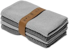 Towels Kitchen - Set of 4 - Boho & Large, Grey and Anthracite Gray 