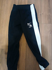 Nike Boys Black/White Logo Stripe 2-Piece Tracksuit Full Zip Jacket Pants M