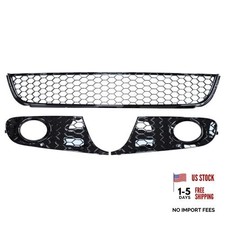 Front Lower Bumper Grill Grille Honeycomb Mesh with Left Right Side Fog Light