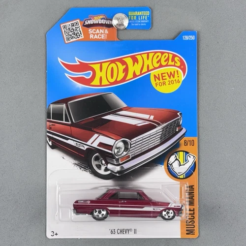 2016 Hot Wheels 1963 Chevy II Red Muscle Mania 8/10 128/250 First Release