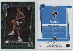 2021-22 Panini Donruss Rated Rookie Green Ice Cameron Thomas #203 Rookie RC