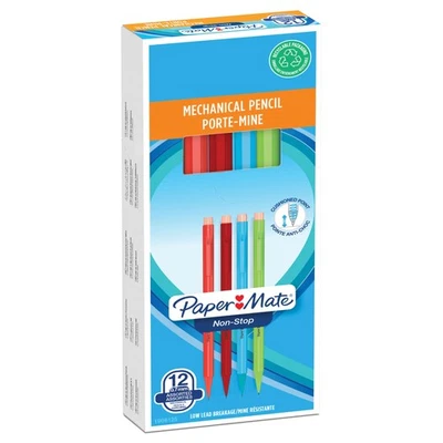 Paper Mate Non-Stop Mechanical Pencil | 0.7mm | HB #2 | Box of 12, Assorted - Image 1 of 4