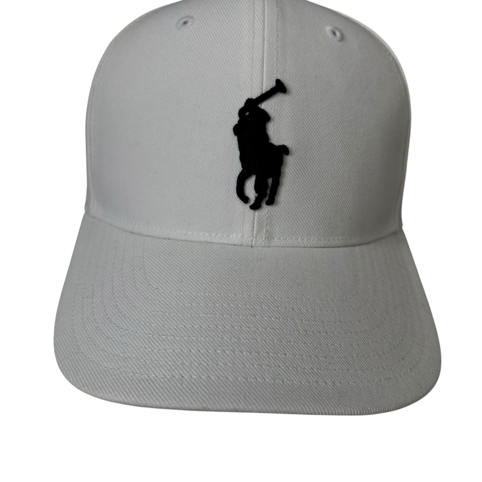 Polo Ralph Lauren Men’s White Baseball Cap With Black Big Pony OS NWT thumbnail 2