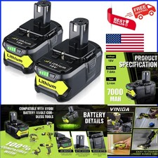 Compatible 2Pack 18V 7.0Ah Lithium Batteries for Ryobi P102-P109 Series