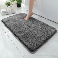 Ultra Absorbent Anti-Slip Bathroom Mat Machine Washable Long Pile Carpet Rug Gif