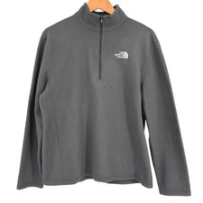 The North Face Mens TKA 100 Glacier quarter /4 Zip Fleece Pullover Grey M Hiking