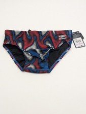 Speedo Mens Size 32 Brief Endurance Swim Suit Team Royal Red/White/Blue NWT