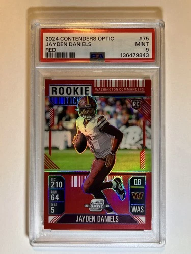 2024 Panini Contenders Optic - Rookie Ticket Jayden Daniels #75 Red Prizm...
