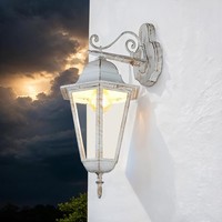 Wandleuchte AußEn Rustikal H: 50,5 Cm IP44 In Weiß Gold E27 Wand Lampe Laterne