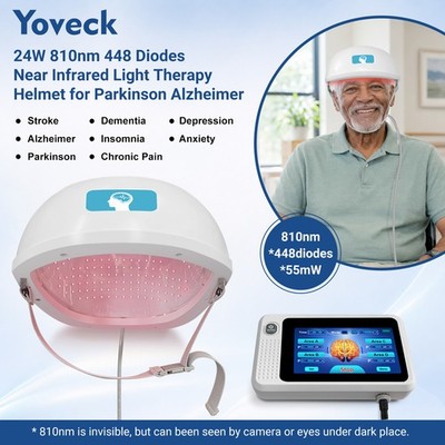 24W 810nm 448 LEDs NIR Photobiomodulation Helmet for Parkinson Alzheimer Stroke