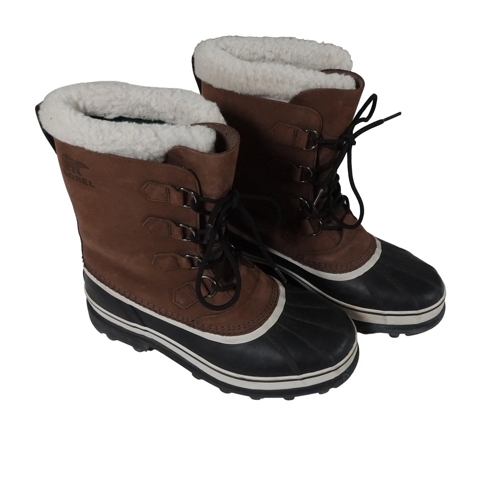 Sorel Caribou Waterproof Burno Leather Winter Boot Removable Lining Men's 12