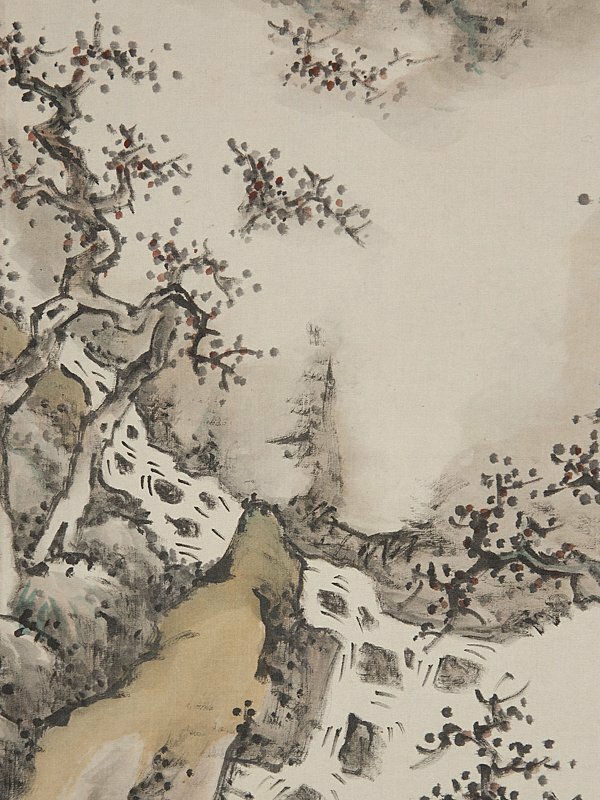 LANDSCAPE JAPANESE PAINTING HANGING SCROLL JAPAN ANTIQUE OLD