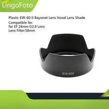 Plastic EW-60 II Bayonet Lens Hood Lens Shade 58mm for EF 24mm f/2.8 Lens