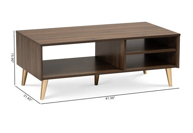 solid wood coffee table with storage - Image 2 of 3
