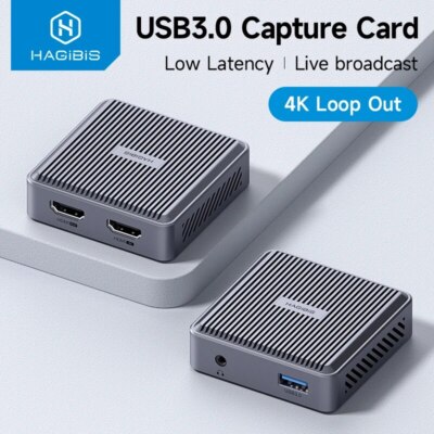 4K HDMI-Compatible Video Capture Card Loop Out for Game Recording Live