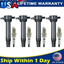 Set of 4 Ignition Coil & Spark Plug For 2007-2017 Jeep Compass Patriot 2.0L 2.4L