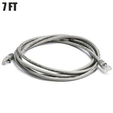 7FT Cat6 RJ45 Ethernet LAN Network UTP Patch Cable Copper Wire Gold 550MHz Gray