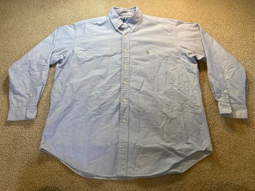 Ralph Lauren Blake Mens Size L Large Button Up Shirt Blue Long Sleeve