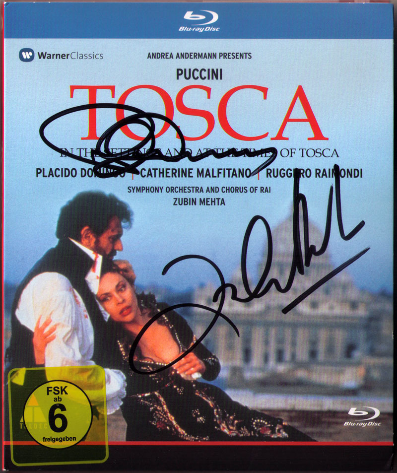 BLU-RAY Placido DOMINGO & Zubin MEHTA Signed PUCCINI: TOSCA