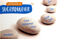 Gutsch Verlag Karte Jugendweihe Jugendfeier GlüCkwunsch- GrußKarte GlüCkssteine