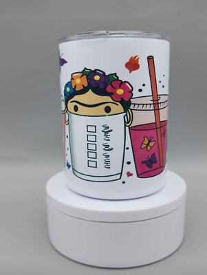 Super Cute ''Frida Latte'' design 10oz Stainless Steel Tumbler 