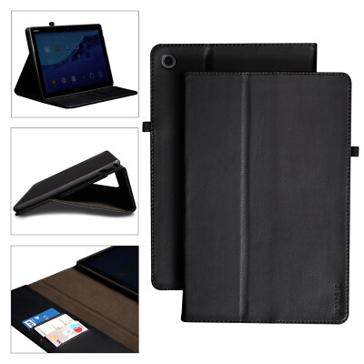 Premium Leder Cover Huawei MediaPad T3 10 Schutzhülle Tasche Tablet Case schwarz