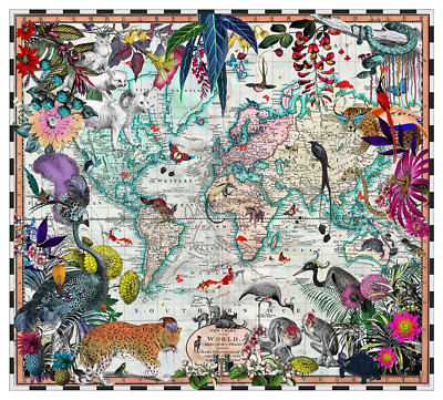 V&A Chart Map Of The World - ART PRINT by Kristjana S. Williams