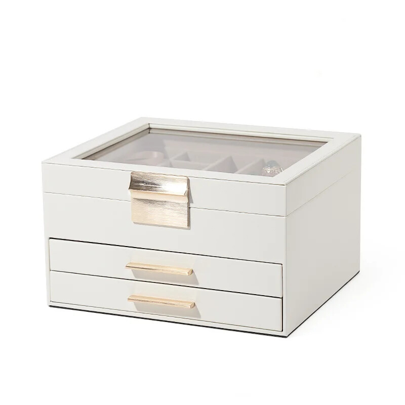 Transparent Portable Drawer Jewelry Organizer Box for Rings Necklaces Earrings Storage-image