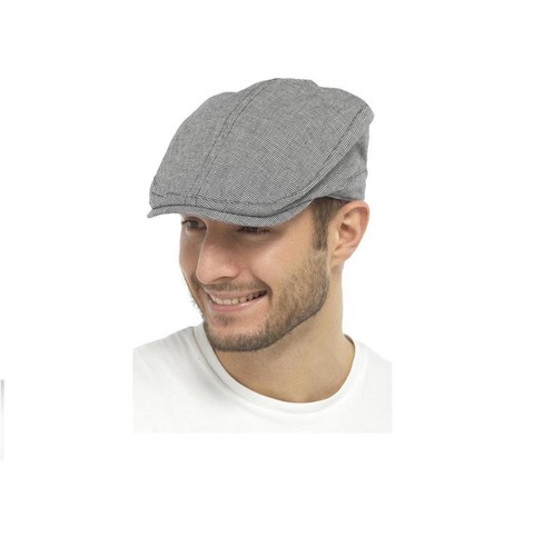 100% Cotton Small Check Summer Flat Cap 