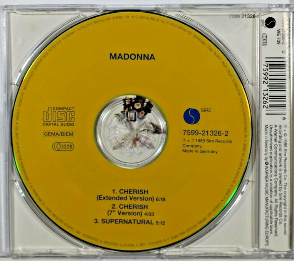 MADONNA 『CHERISH』8センチCD Madonna – Cherish – Vinyl (RSA Pressing, 12