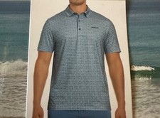 HURLEY MENS SHORT SLEEVE STRETCH MOISTURE WICKING POLO SHIRT BLUE SMALL
