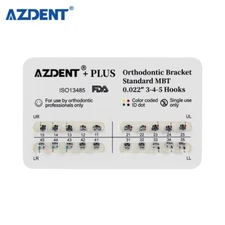 Dental Orthodontic Brackets Braces Standard MBT 0.022 Hooks 3-4-5 AZDENT Plus
