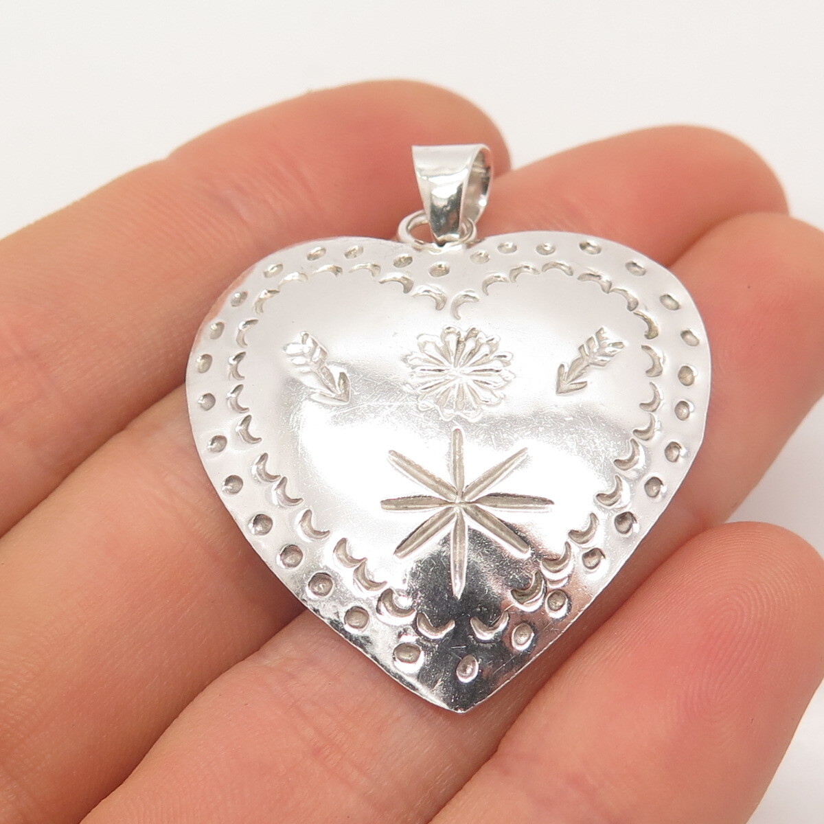【MEXICO SILVER 925】vintage ハートネックレスチャーム 925 Sterling Silver Vintage Mexico Heart Pendant - Etsy