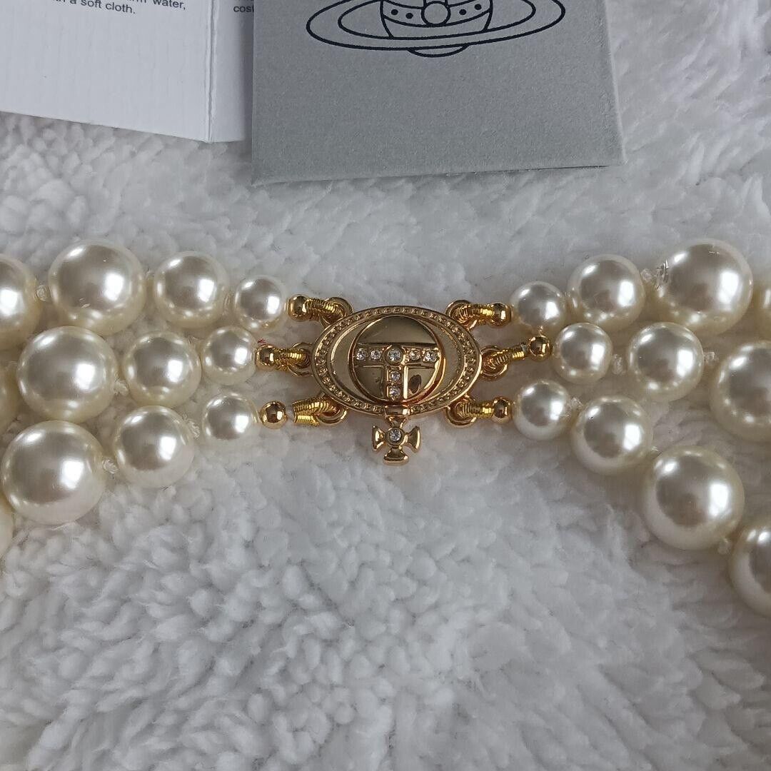 Vivienne Westwood Three Row Triple Layer Pearl Drop Gold Vivienne Westwood Three Row Triple Layer Pearl Drop Gold