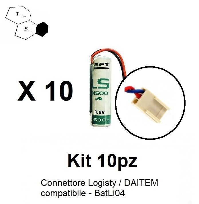 Kit 10 Batterie Li-SOCl2 BATLi04 3.6V - Efficienza per Allarmi Daitem