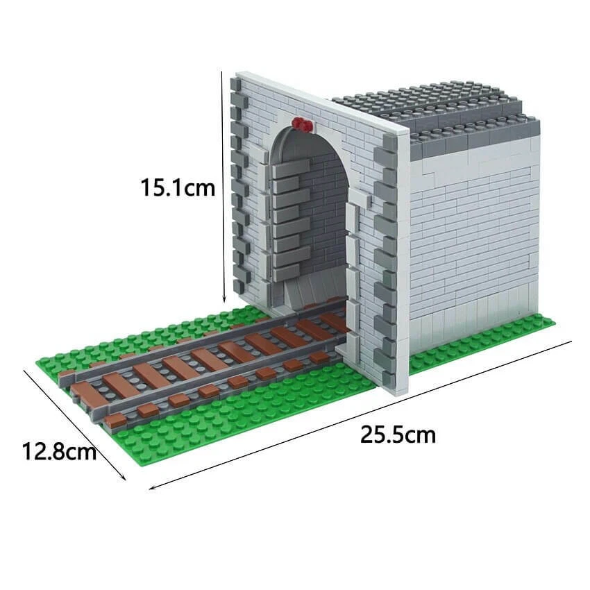 City Train Track Tunnel Exit Entrance for Lego Kit Building Blocks Brick Set MOC - Image 2 of 4