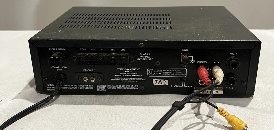 Realistic MPA-45 PA Amplifier 35 Watts Vtg Untested Turns On - Image 3 of 4