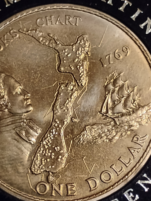 1769 - 1969 One Dollar New Zealand Commemorating Cook Bicentenary
