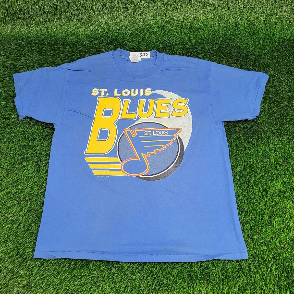 Vintage 1993 St.-Louis-Blues Shirt Large Blue NHL 90s Single-Stitch Tee