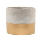 Sass & Belle Tuva Gold Dip Cement Planter Indoor Garden Plant Pot Golden Vase