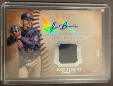 2015 Bowman Inception Jose Berrios Auto Relic card GAME USED TWINS BLUE JAYS