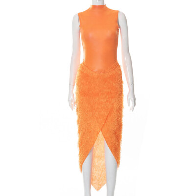 Women Party Club Evening Birthday Bodysuits + Midi Skirts 2PC Set Outfits #S18