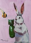 Bunny Rabbit Bomb Canvas PRINT of Oil Painting by Artist Jose TRUJILLO 12x16 — photo 1